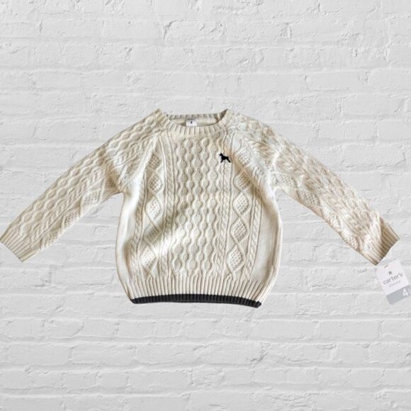 Carter’s cotton cable knit crew neck sweater - Picture 1 of 8